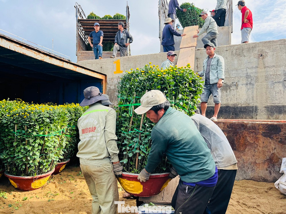 Tại đầu cảng Sa Kỳ, nhiều đội bốc vác hàng hóa phải làm việc hết công suất để đưa hàng lên các tàu hậu cần. Các tàu hàng hoạt động liên tục từ sáng sớm cho đến chiều để đưa toàn bộ hàng hóa ra đảo.