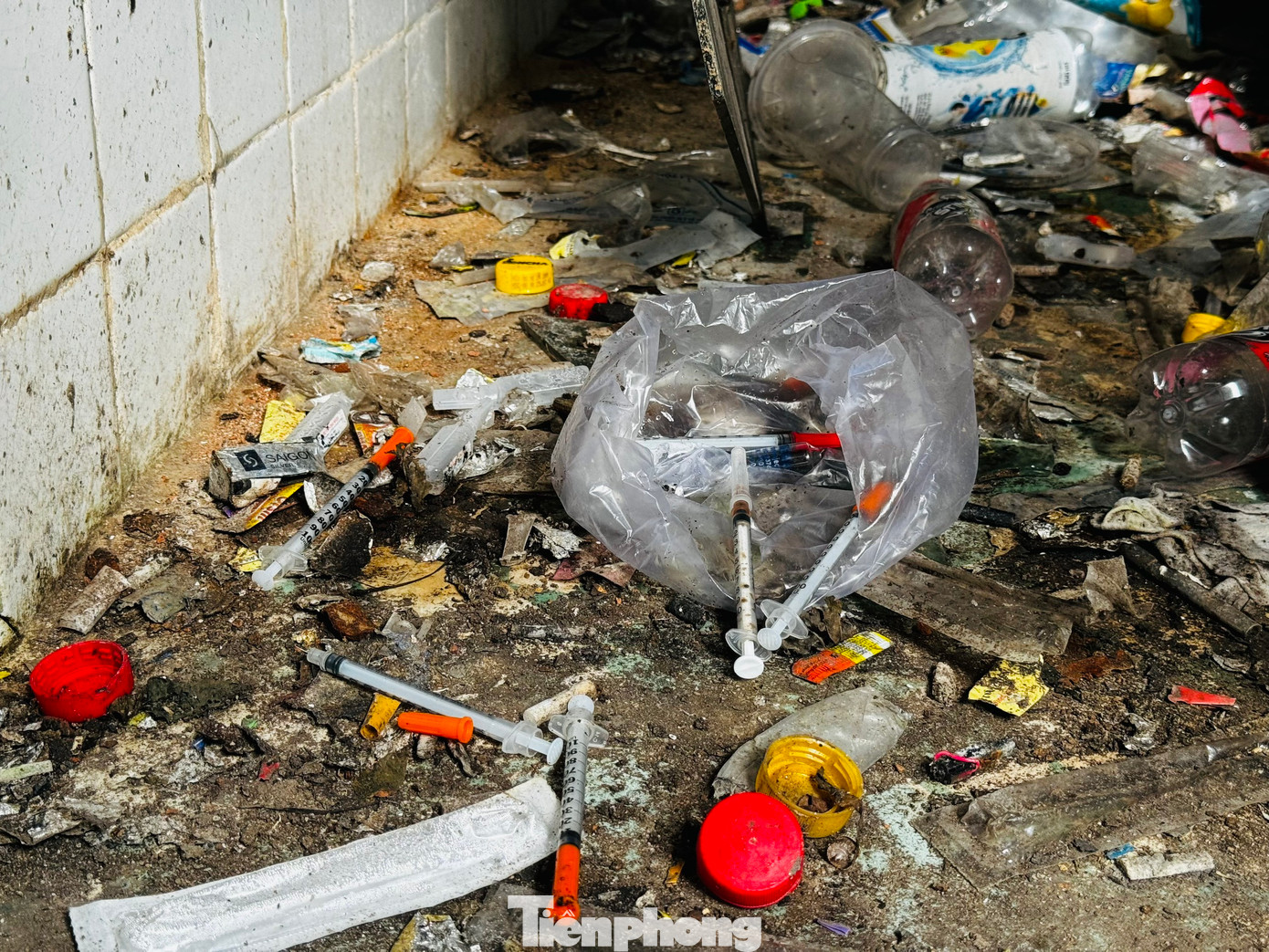 Kim tiêm vương vãi khắp nơi trong các căn nhà hoang. Kim tiêm vương vãi khắp nơi trong các căn nhà hoang.