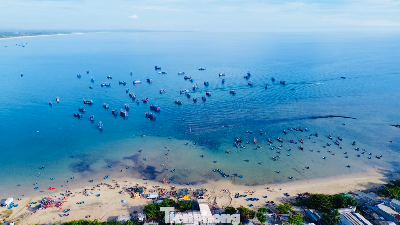Chợ cá ở thôn Châu Thuận Biển (xã Bình Châu) cách TP Quảng Ngãi khoảng hơn 30km về hướng đông bắc. Trải qua bao đời, người dân ở nơi đây chủ yếu mưu sinh bằng nghề khai thác hải sản. (Ảnh: Nguyễn Ngọc)
