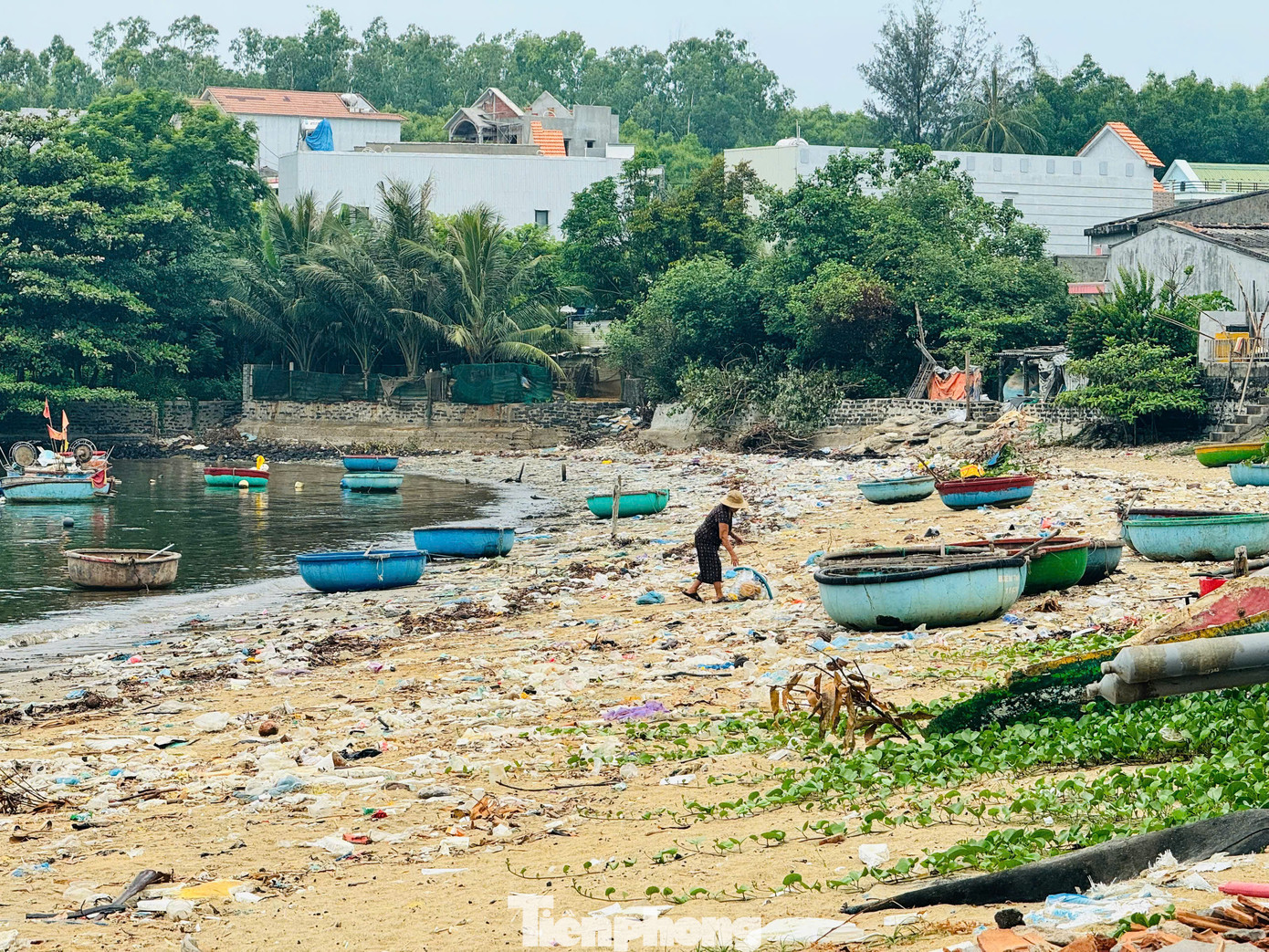 Một số đoạn, rác chất thành từng đống, bốc mùi hôi thối nồng nặc, khiến nhiều hộ dân sinh sống sát bờ biển ám ảnh, kinh hãi. Ảnh: Nguyễn Ngọc