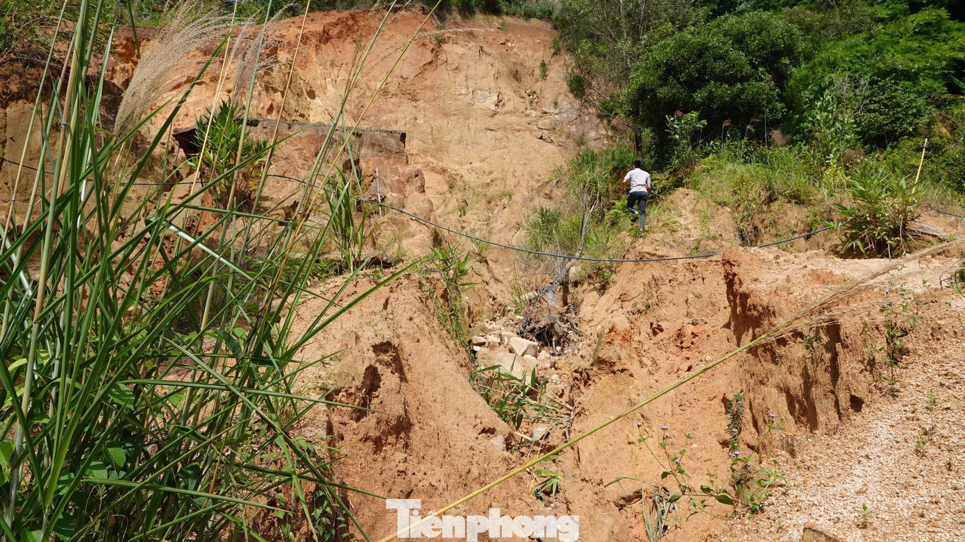 Nhiều điểm sạt lở lớn, nhỏ chi chít dọc theo sườn núi. Nhiều vị trí sạt lở lâu năm đã ổn định địa chất, cây cối mọc um tùm.