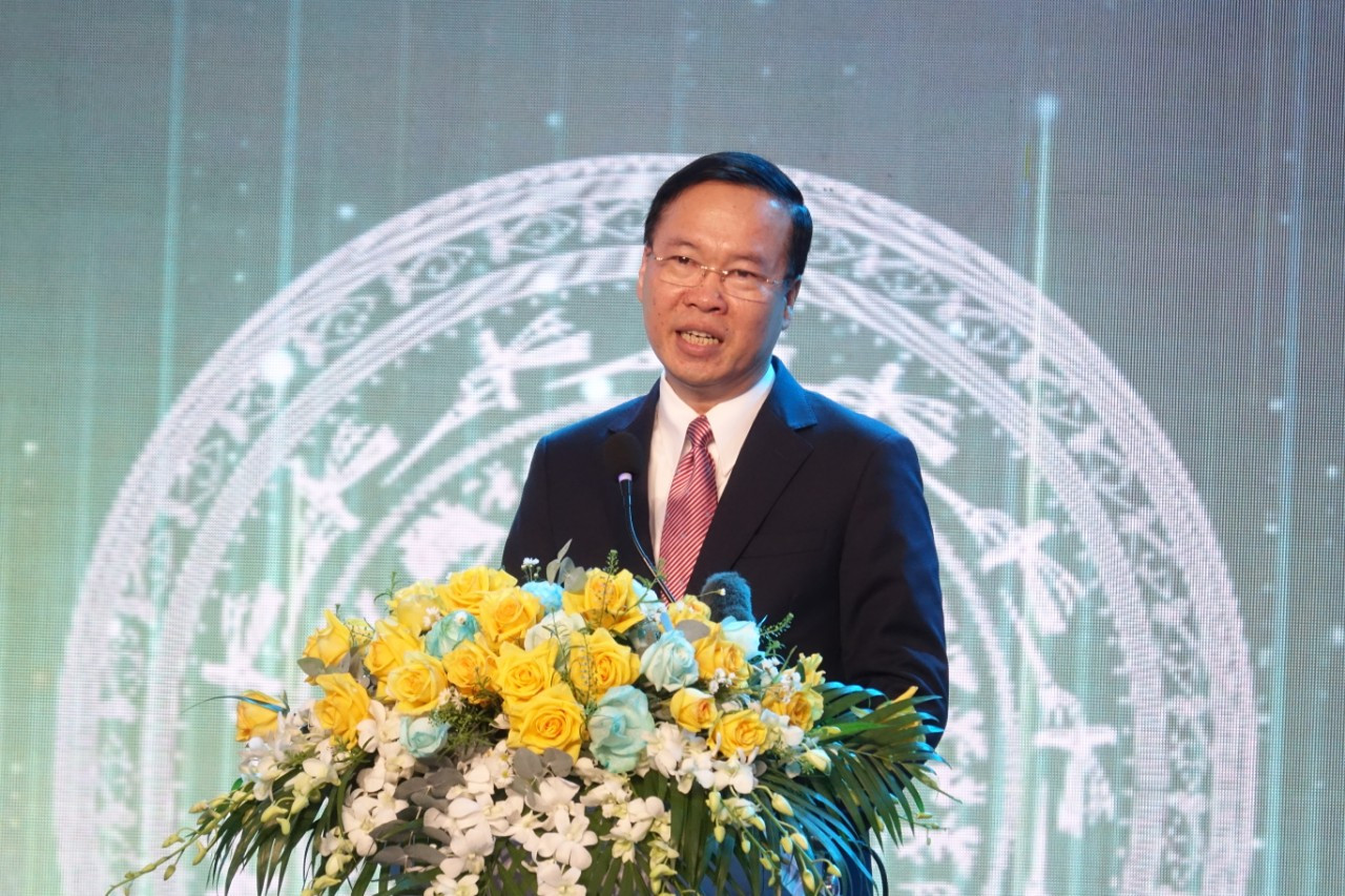 Chủ tịch nước Võ Văn Thưởng phát biểu tại lễ kỷ niệm 10 năm VSIP Quảng Ngãi.