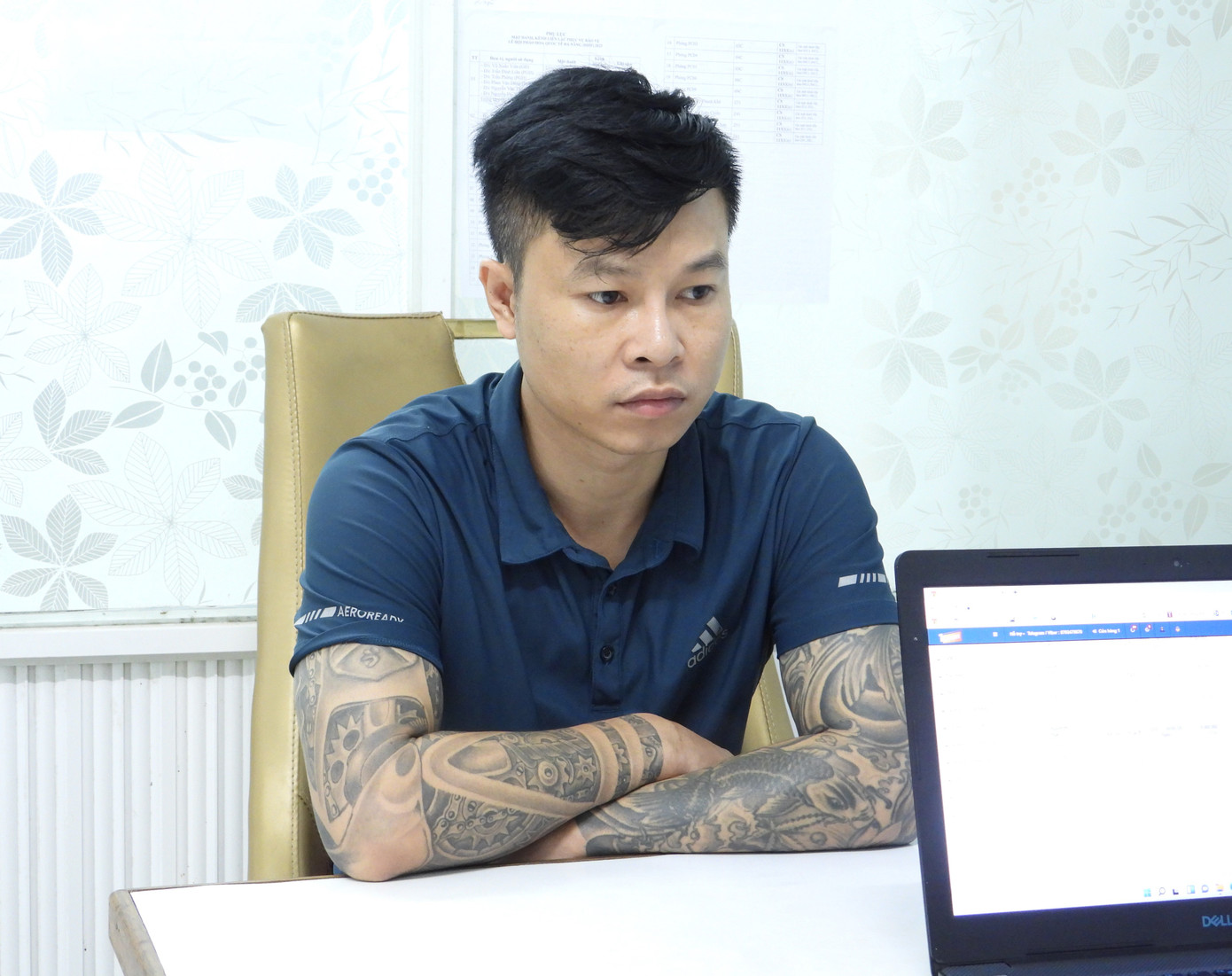 Phạm Văn Thông tại cơ quan Công an. Ảnh: (CACC)