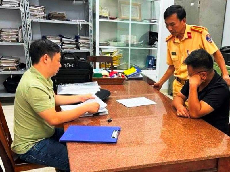 Nguyễn Đức Tuân tại cơ quan Công an. Ảnh: CACC Nguyễn Đức Tuân tại cơ quan Công an. Ảnh: CACC