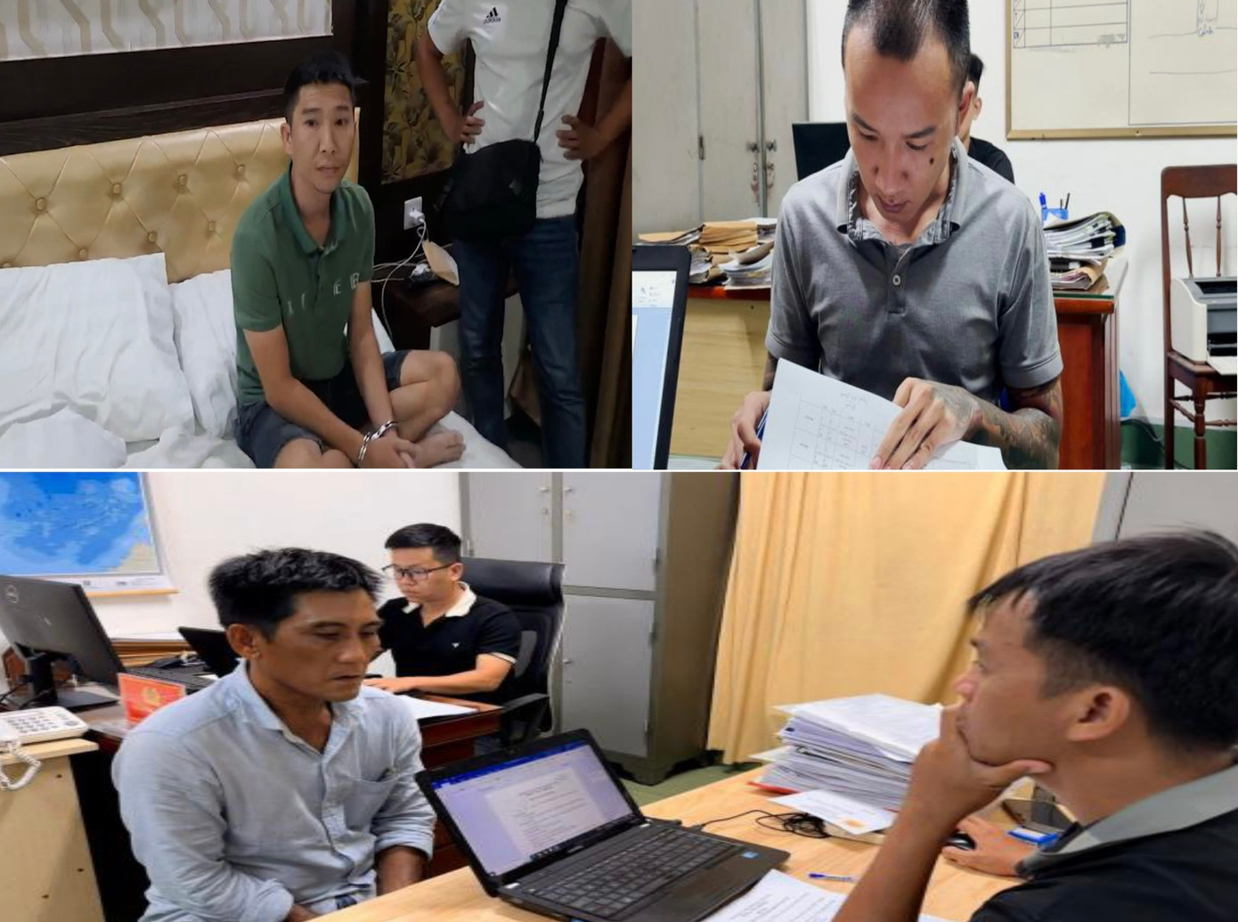 Một số đối tượng liên quan đến vụ cá độ bóng đá. Ảnh: CACC