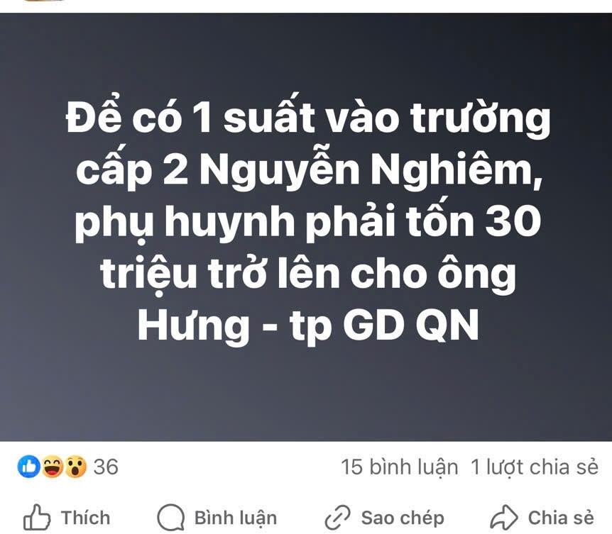 Nội dung của một chủ tài khoản đã đăng trên mạng xã hội.