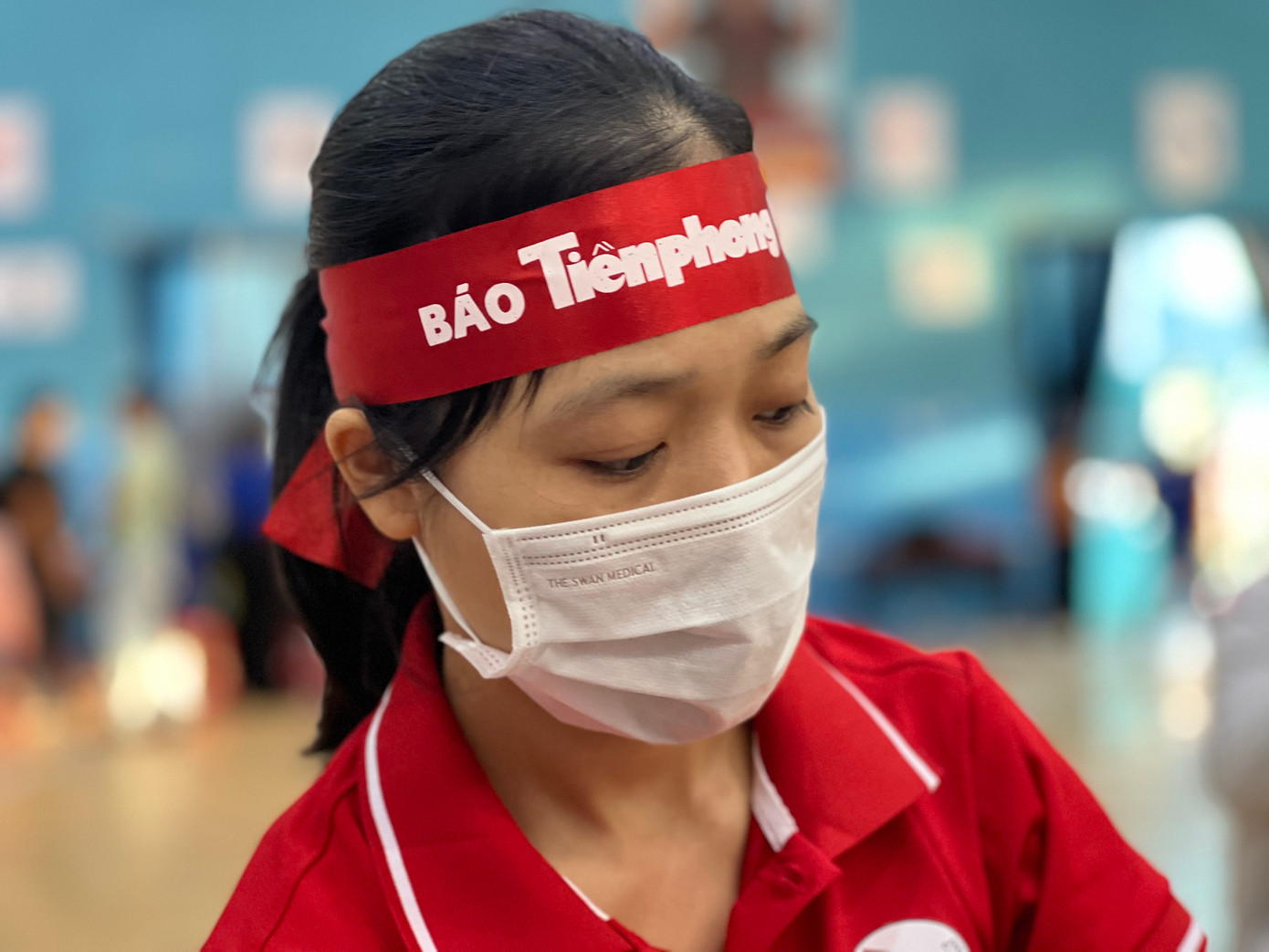 Các tình nguyện viên tại ngày hội Chủ Nhật Đỏ.