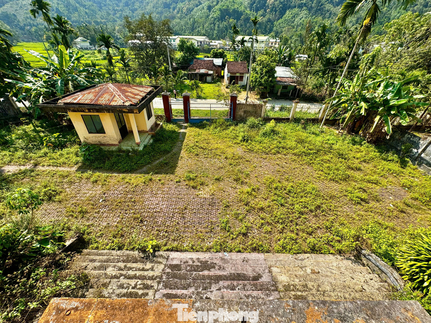 Theo ghi nhận của PV, do bị bỏ hoang quá lâu, nhiều trụ sở đã bị dột nát, vách tường bong tróc, hoang tàn, nhếch nhác… cỏ dại mọc um tùm. Ảnh: Nguyễn Ngọc