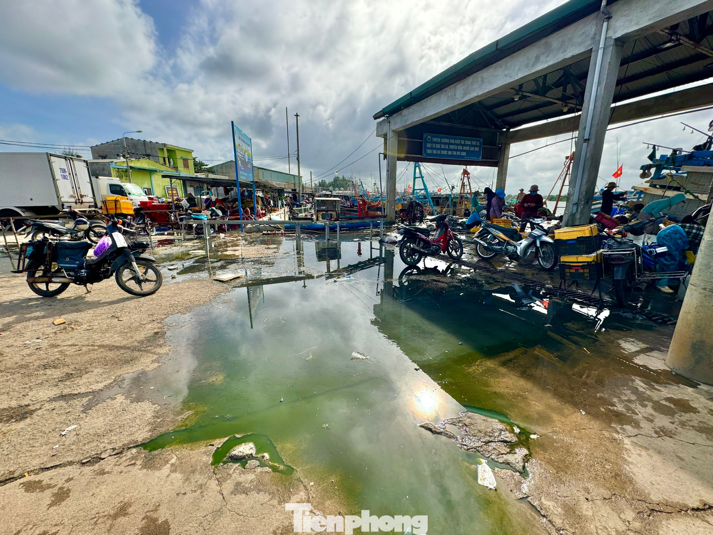 Những vũng nước đen ngòm bốc mùi hôi thối nồng nặc.