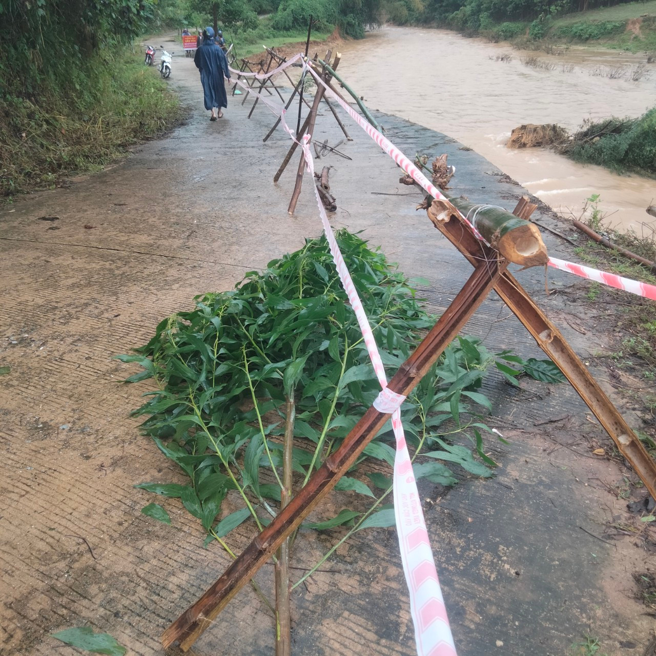 Tuyến đường Sơn Bao đi hồ Nước Trong (huyện Sơn Hà) xuất hiện tình trạng sạt lở bờ ta luy.