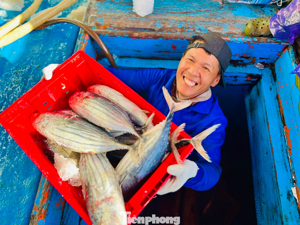 Cũng theo anh Tân, sau khi bán hết cá cho các thương lái, anh cho anh em thuyền viên nghỉ ngơi vài ngày rồi lại tiếp tục vươn khơi bám biển trở lại. Dự kiến chuyến biển mới này của tàu sẽ kéo dài khoảng 25 ngày ở ngư trường Hoàng Sa, Trường Sa.