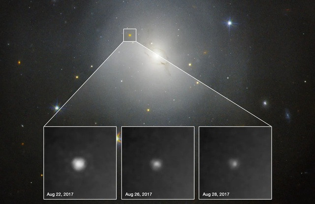 Một kilonova được ghi nhận bởi kính viễn vọng không gian Hubble - Ảnh: NASA