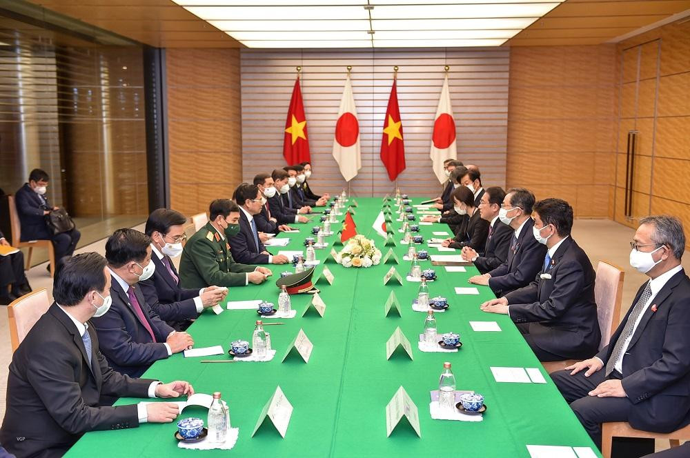 Thủ tướng Việt Nam và Thủ tướng Nhật Bản hội đàm (ảnh Nhật Bắc)
