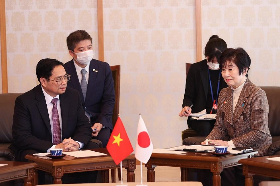 Thủ tướng Phạm Minh Chính và Chủ tịch Thượng viện Nhật Bản Santo Akiko (ảnh Nhật Bắc) Thủ tướng Phạm Minh Chính và Chủ tịch Thượng viện Nhật Bản Santo Akiko (ảnh Nhật Bắc)