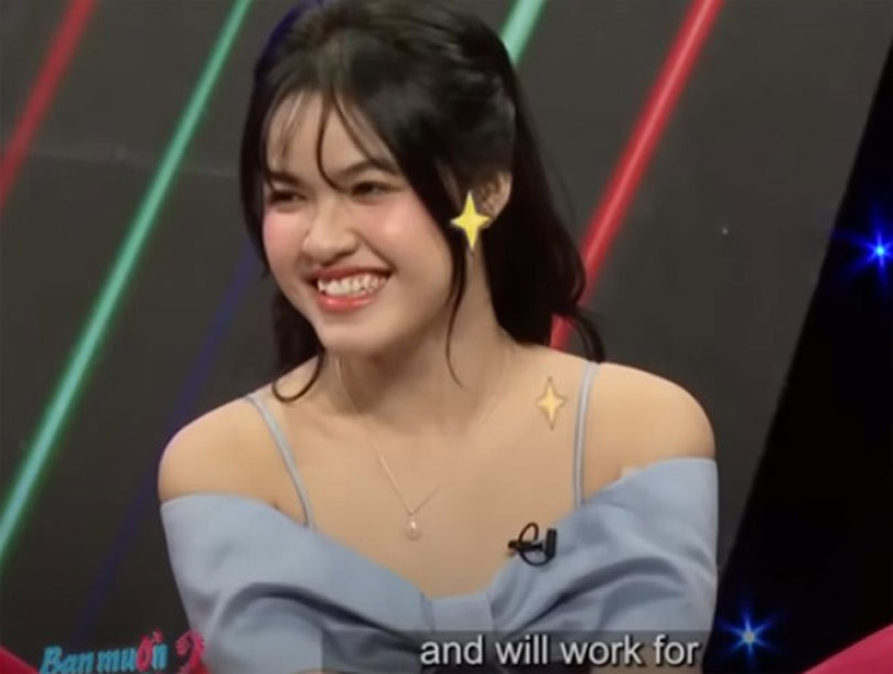 Nhan sắc ấn tượng của Ngọc Lan trên sóng "Bạn muốn hẹn hò". Ảnh cắt từ clip Nhan sắc ấn tượng của Ngọc Lan trên sóng "Bạn muốn hẹn hò". Ảnh cắt từ clip