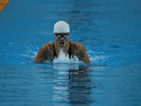 Ánh Viên vụt trở thành hiện tượng của làng bơi Đông Nam Á khi gặt hái thành công vang dội tại SEA Games lần này. Ảnh: Phương Minh.