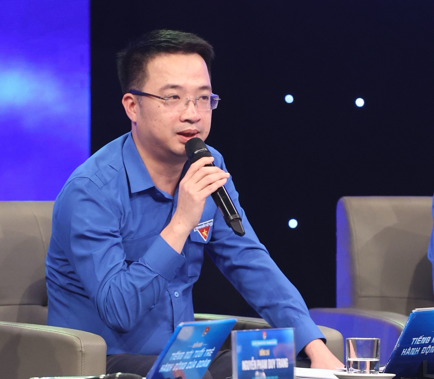 Anh Nguyễn Tường Lâm - Bí thư Trung ương Đoàn, Phó Chủ nhiệm thường trực Ủy ban Quốc gia về Thanh niên Việt Nam, trao đổi tại diễn đàn.