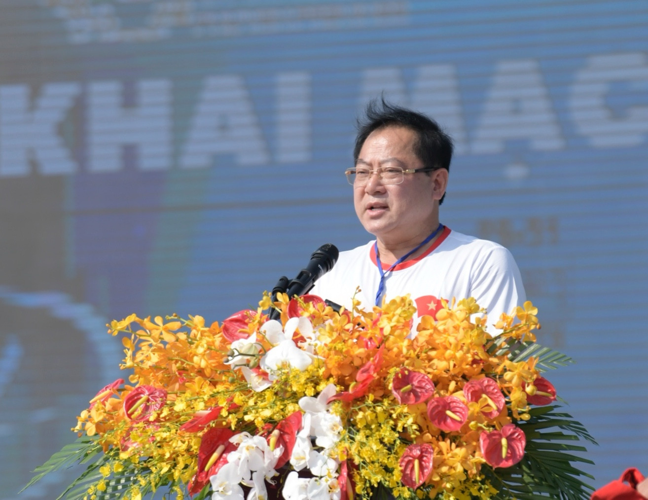 Nhà báo Lê Xuân Sơn – Tổng biên tập báo Tiền Phong, đồng Trưởng Ban tổ chức Tiền Phong Marathon.