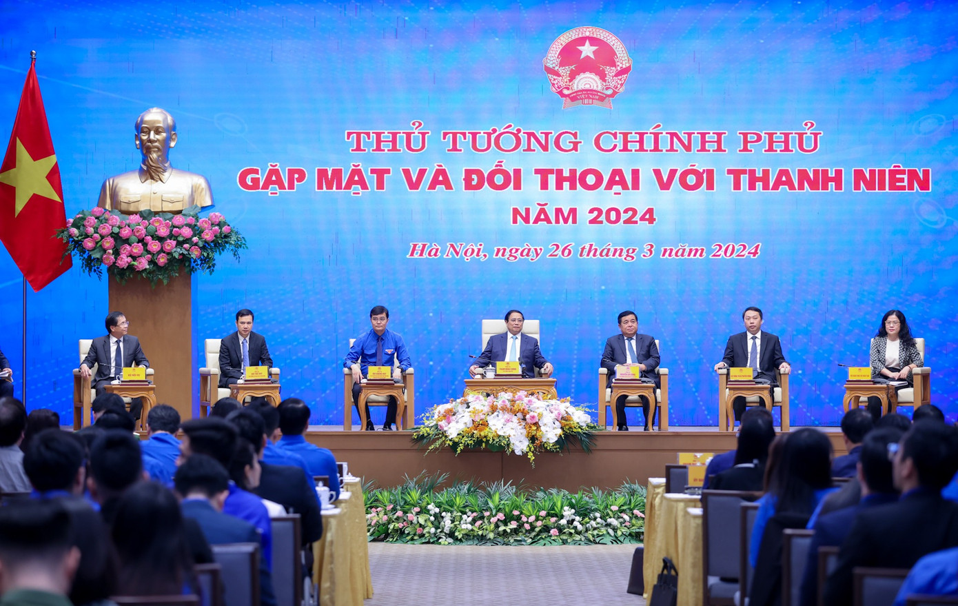 Thủ tướng Chính phủ gặp mặt, đối thoại với thanh niên năm 2024. Thủ tướng Chính phủ gặp mặt, đối thoại với thanh niên năm 2024.