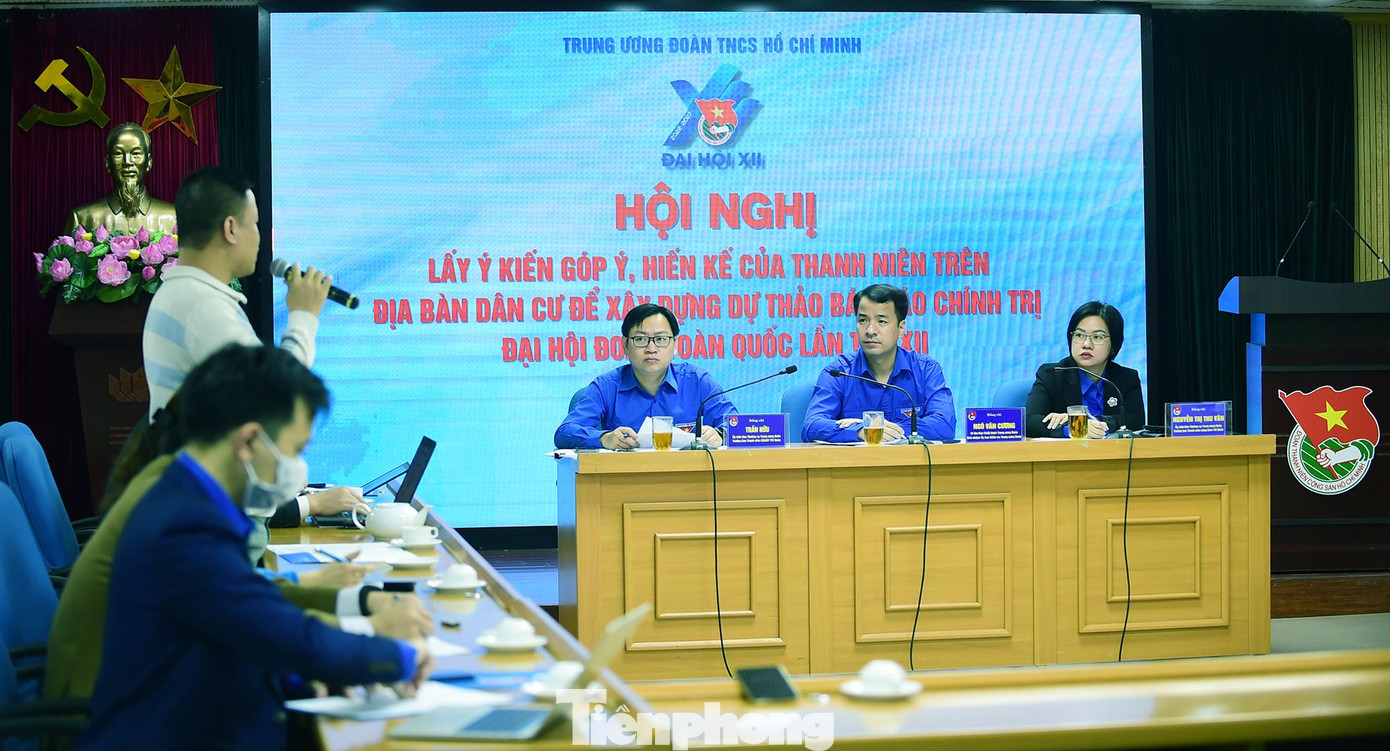 Hội nghị lấy ý kiến góp ý, hiến kế của thanh niên trên địa bàn dân cư. Ảnh: Xuân Tùng Hội nghị lấy ý kiến góp ý, hiến kế của thanh niên trên địa bàn dân cư. Ảnh: Xuân Tùng