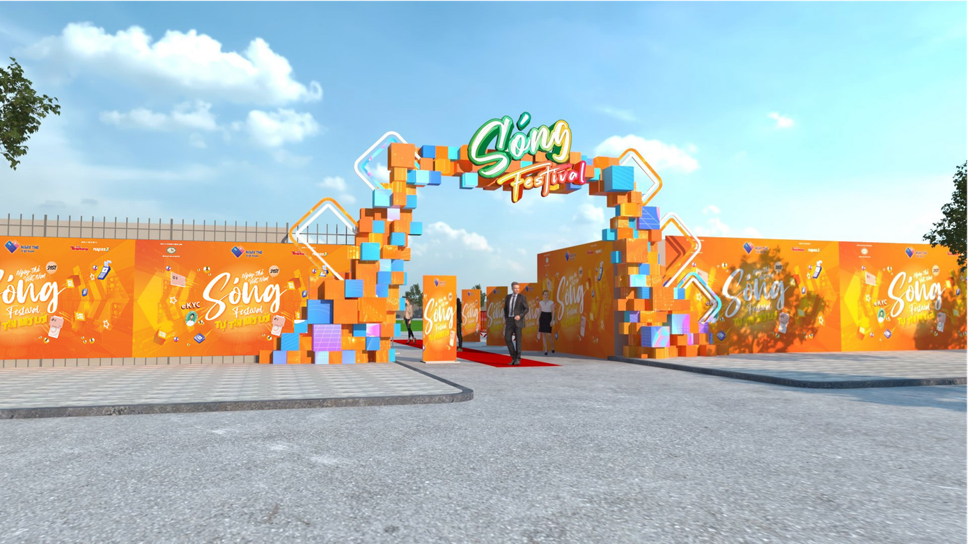 Phối cảnh cổng chào sự kiện Sóng Festival 2022 tại sân vận động Bách Khoa, Hà Nội. Phối cảnh cổng chào sự kiện Sóng Festival 2022 tại sân vận động Bách Khoa, Hà Nội.