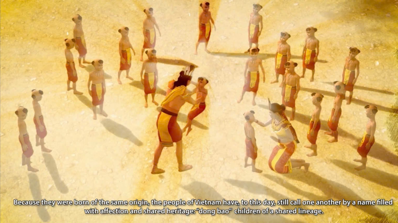 Một cảnh trong phim Thời đại Hùng Vương. Một cảnh trong phim Thời đại Hùng Vương.