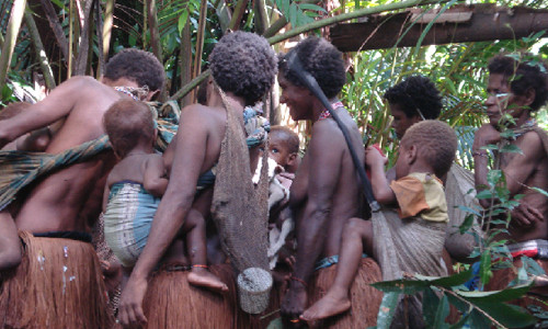 Những người phụ nữ của bộ tộc chỉ mặc duy nhất một chiếc váy ngắn làm từ lá cây khô. Ảnh: alisyarief.com