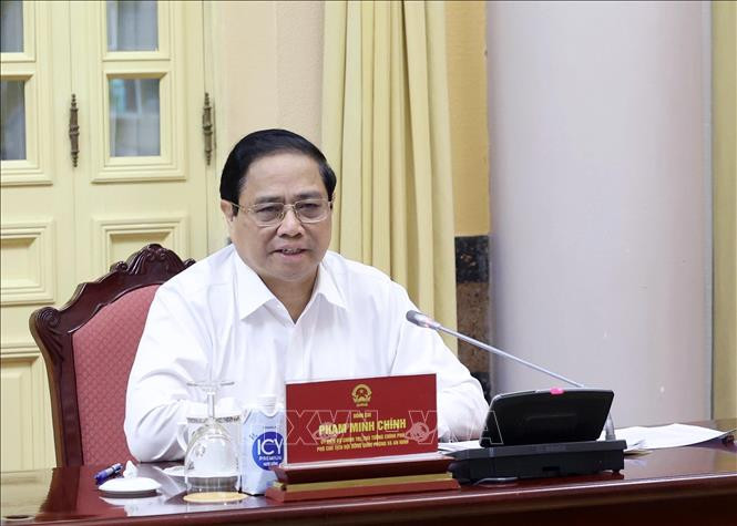 Thủ tướng Phạm Minh Chính phát biểu tại phiên họp. Ảnh: TTXVN.