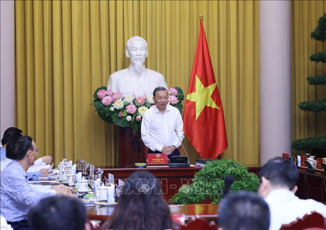 Chủ tịch nước Tô Lâm chủ trì họp Ban Chỉ đạo Cải cách tư pháp Trung ương. Ảnh: TTXVN