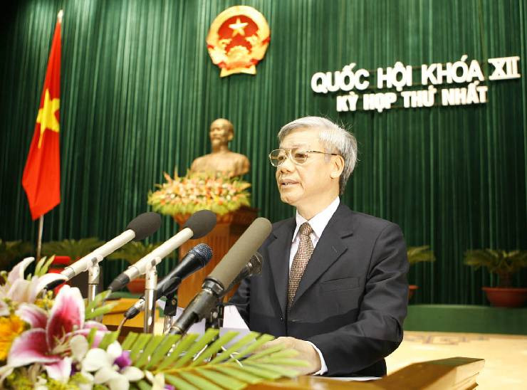 Chủ tịch Quốc hội Nguyễn Phú Trọng phát biểu tại Kỳ họp thứ Nhất, Quốc hội Khóa XII. (Ảnh tư liệu) Chủ tịch Quốc hội Nguyễn Phú Trọng phát biểu tại Kỳ họp thứ Nhất, Quốc hội Khóa XII. (Ảnh tư liệu)