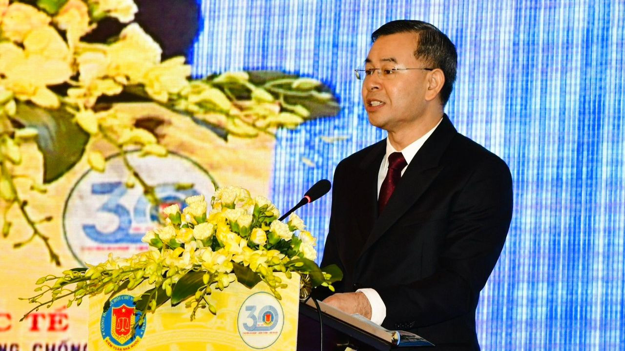 Tổng KTNN Ngô Văn Tuấn phát biểu tại hội thảo. (Ảnh: PV)