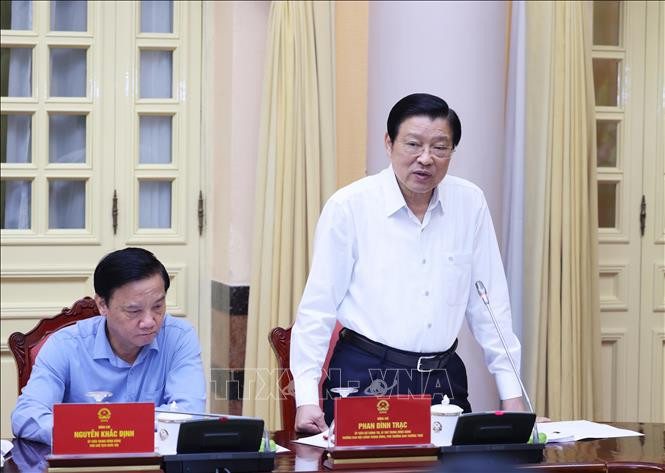 Đồng chí Phan Đình Trạc, Trưởng Ban Nội chính Trung ương, Phó Trưởng Ban thường trực Ban Chỉ đạo Cải cách tư pháp Trung ương. Ảnh: TTXVN