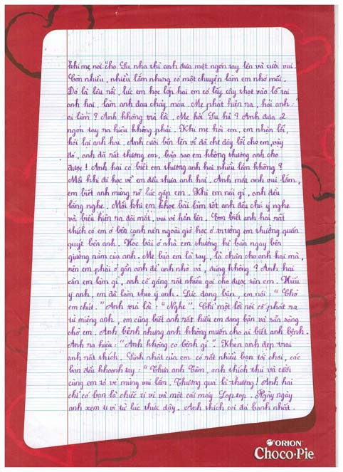 Xúc động bức thư gửi anh trai khuyết tật của cô bé 9 tuổi ảnh 1