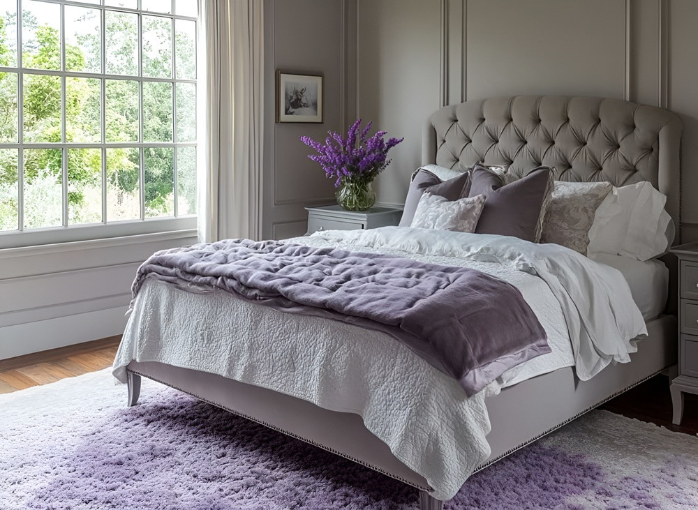 Tông màu không tím khiến không gian vừa có phần dịu dàng, vừa có phần huyền bí.