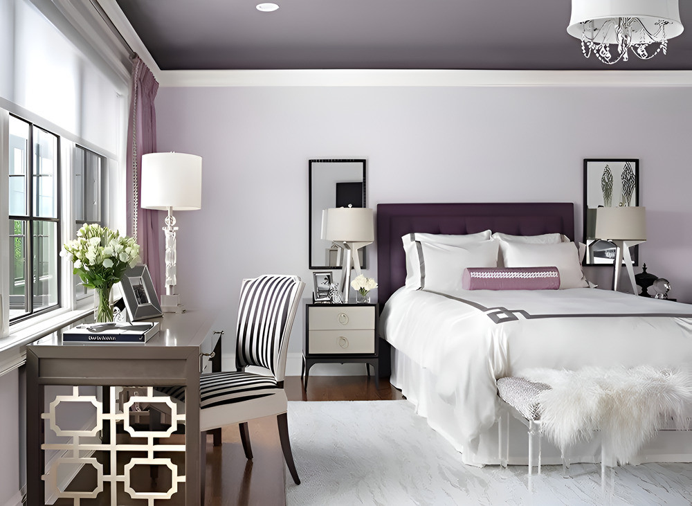 Tông màu không tím khiến không gian vừa có phần dịu dàng, vừa có phần huyền bí.