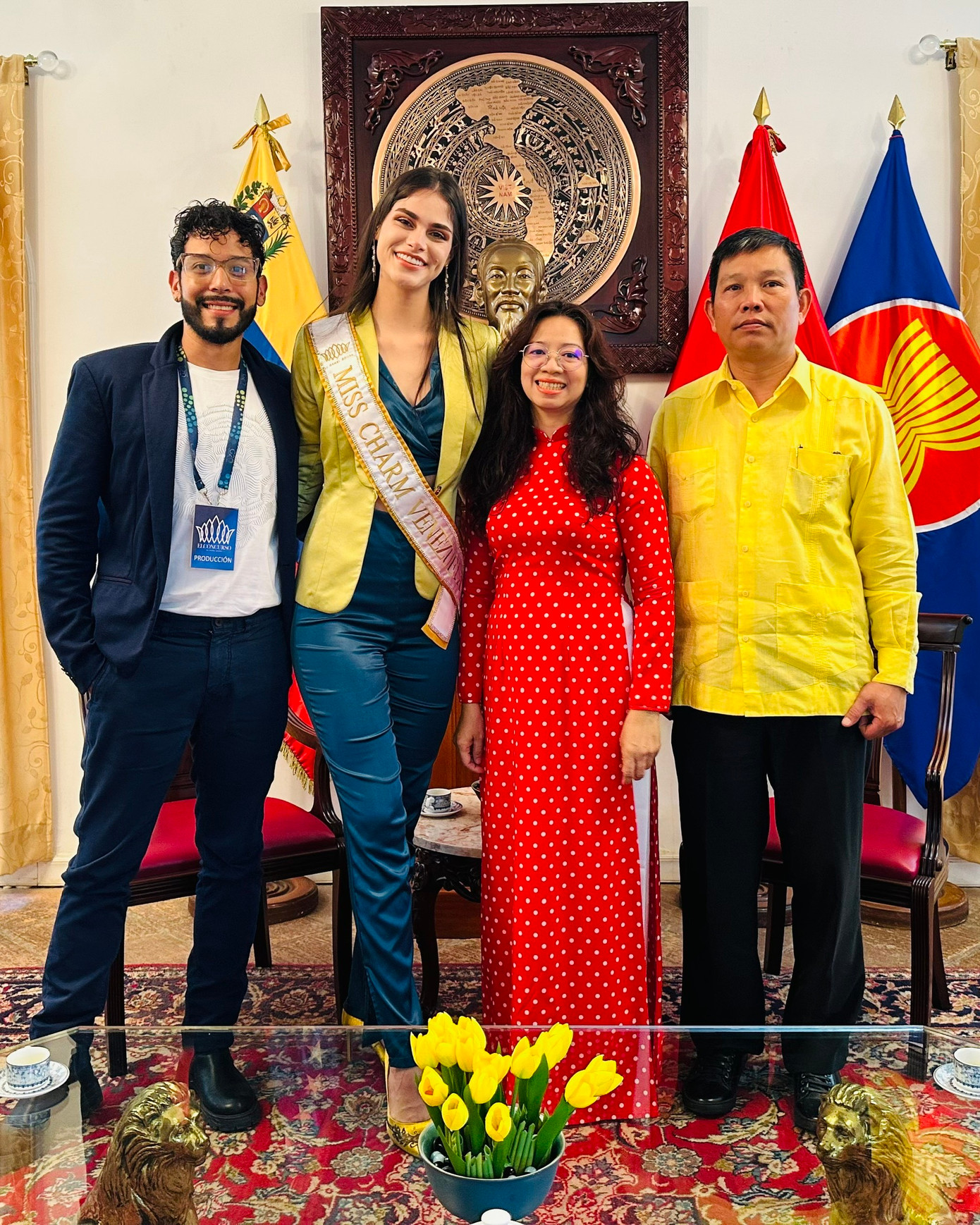 Miss Charm Venezuela 2024 thăm và chúc Tết Đại sứ quán Việt Nam tại Venezuela.