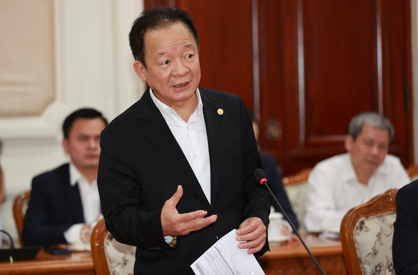 Doanh nhân Đỗ Quang Hiển, Nhà sáng lập, Chủ tịch Điều hành Tập đoàn T&T Group phát biểu tại buổi làm việc Doanh nhân Đỗ Quang Hiển, Nhà sáng lập, Chủ tịch Điều hành Tập đoàn T&T Group phát biểu tại buổi làm việc