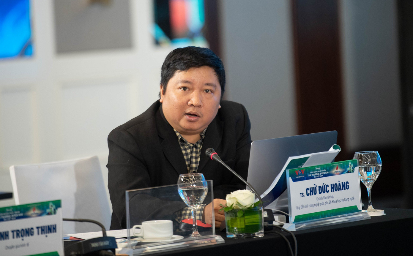 TS. Chử Đức Hoàng - Chánh Văn phòng, Quỹ Đổi mới công nghệ quốc gia, Bộ KH&amp;CN - phát biểu tại diễn đàn.