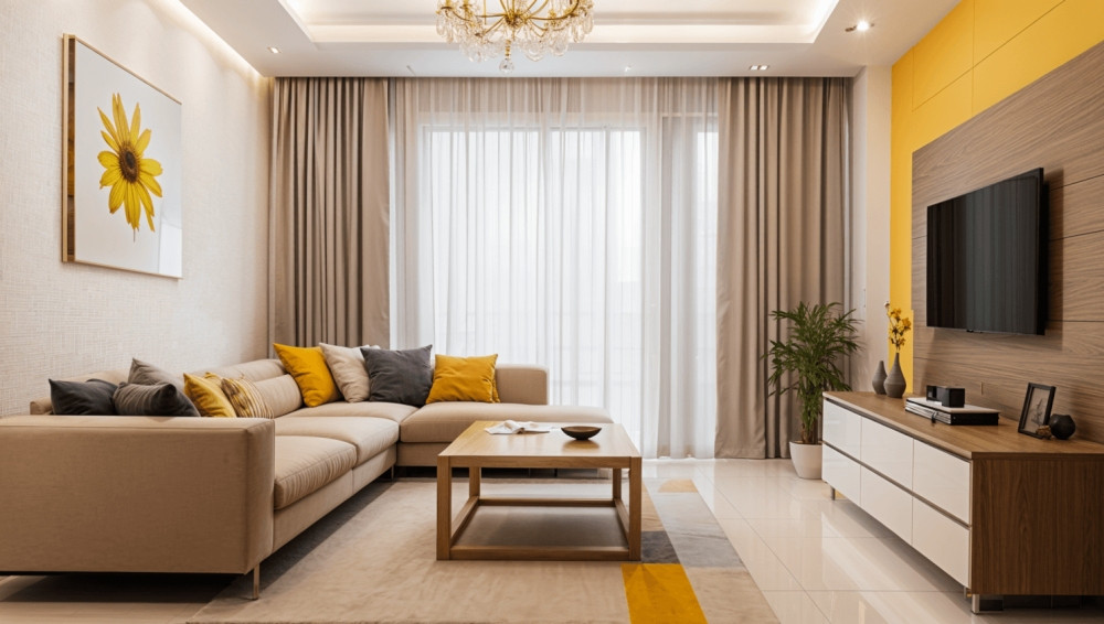 Gia chủ có thể lắp rèm mỏng ở phòng khách để hạn chế sự oi bức vào buổi chiều (Ảnh: Home Designing) Gia chủ có thể lắp rèm mỏng ở phòng khách để hạn chế sự oi bức vào buổi chiều (Ảnh: Home Designing)