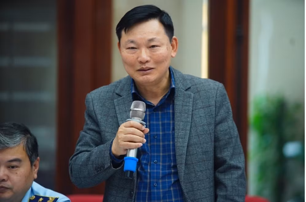 Ông Lê Đại Hải, Phó Vụ trưởng Vụ Pháp luật Dân sự - Kinh tế, Bộ Tư pháp phát biểu tại toạ đàm.