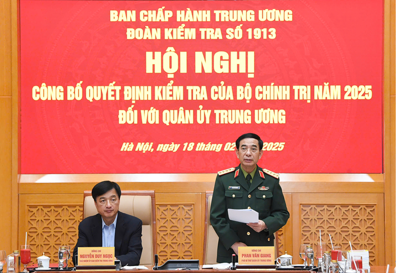 Đại tướng Phan Văn Giang phát biểu tại hội nghị. Đại tướng Phan Văn Giang phát biểu tại hội nghị.