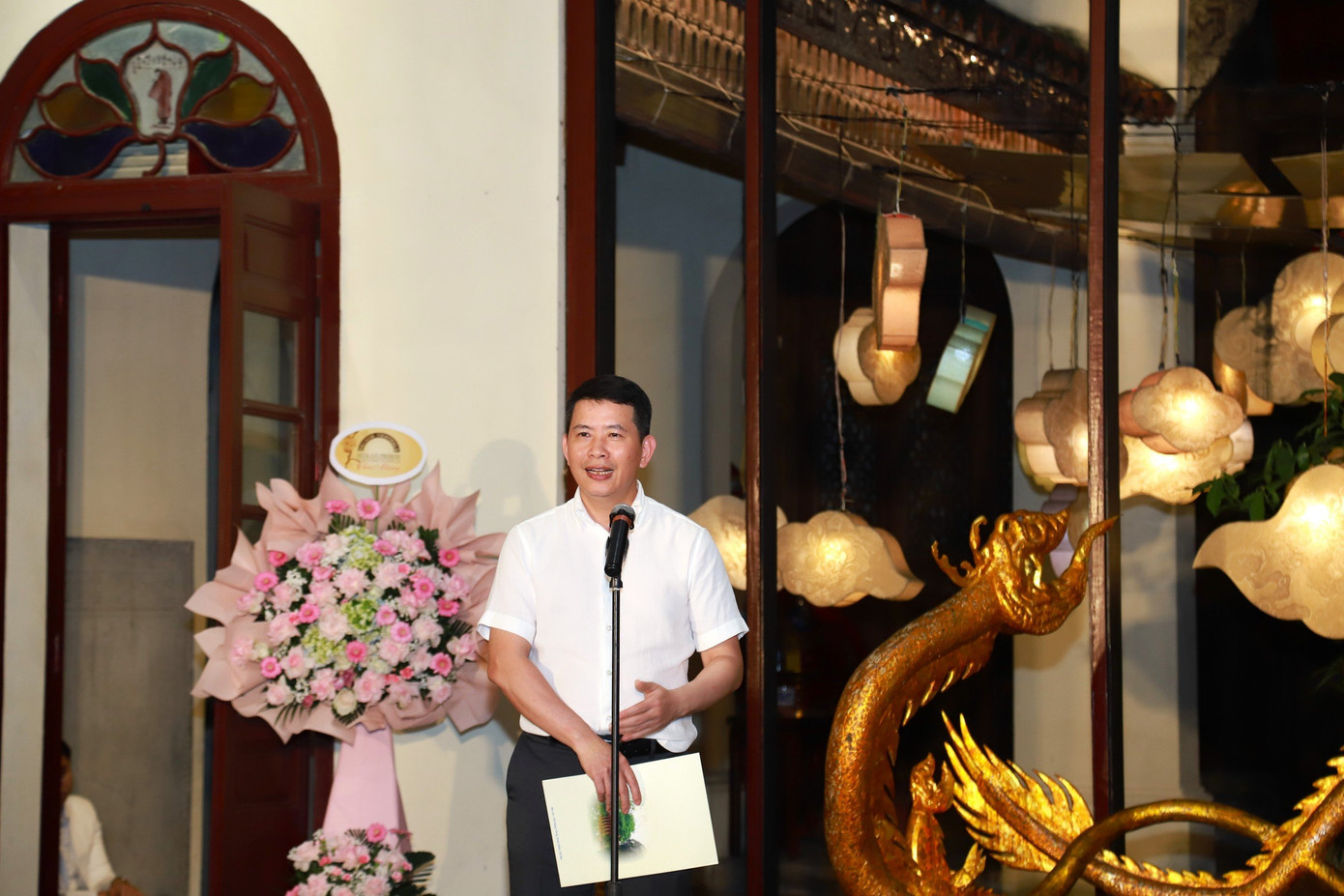 Chủ tịch UBND quận Hoàn Kiếm Phạm Tuấn Long phát biểu tại chương trình.