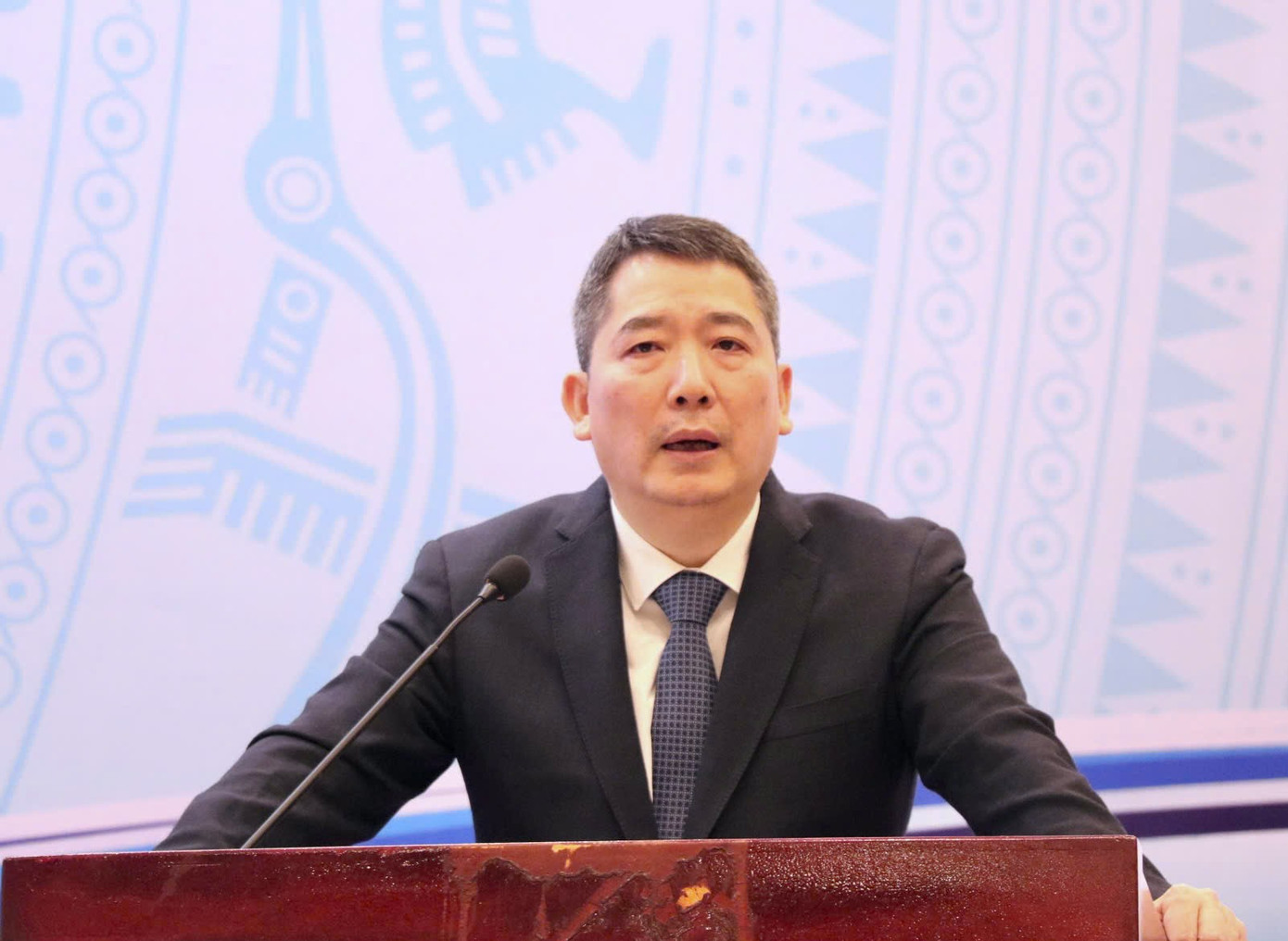 Thứ trưởng Bộ Tài chính Cao Anh Tuấn phát biểu tại hội nghị.