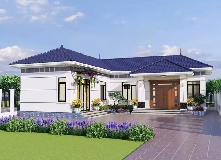 Nhà chữ L 1 tầng đơn giản. Nhà chữ L 1 tầng đơn giản.