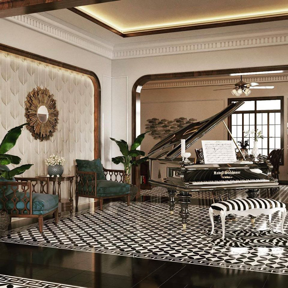 Sự kết hợp các vật liệu một cách hài hoà khiến không gian sống trở nên sang trọng, có chiều sâu.