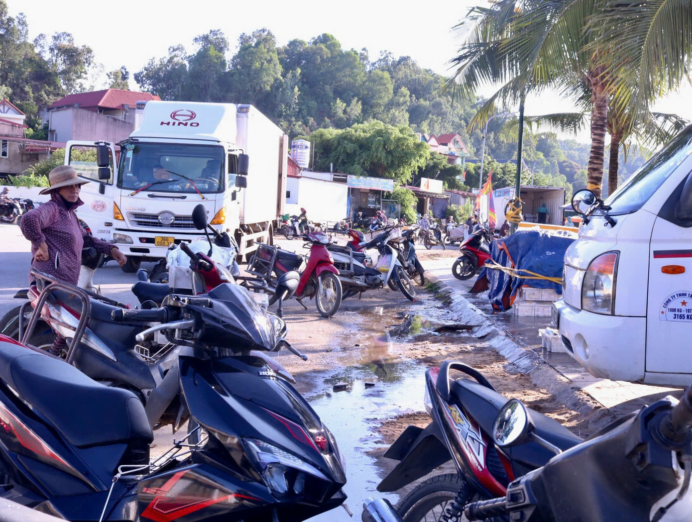 Vào những ngày lễ, bến thuyền trở nên đông đúc hơn thường nhật, người dân, du khách tìm đến mua hải sản về để thưởng thức. Trước 6h sáng, khách mua bán tại chợ chủ yếu là tiểu thương hoặc người dân địa phương: "Trước đây, khu vực này chủ yếu là dân đổ buôn, nhưng mấy năm nay du lịch phát triển, đường mở rộng, thuận tiện đi lại nên nhiều người dân và du khách về đây du lịch cũng tìm đến mua", anh Nguyễn Viết Hùng - ngư dân tại biển Lạch Trường cho hay.