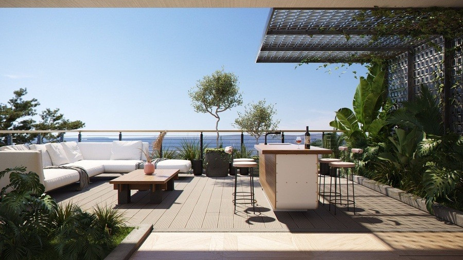 Phong cách sân thượng Bắc Âu đơn giản mà sang trọng.