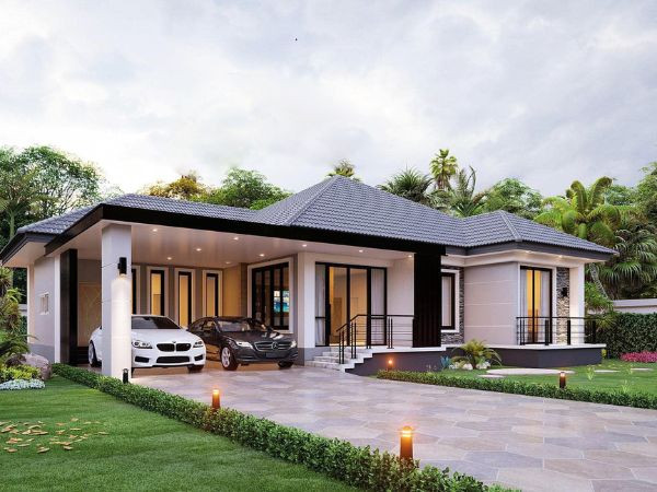 Mẫu nhà vườn cấp 4 vừa đảm bảo được cảnh quan, vừa tiết kiệm được chi phí xây dựng.