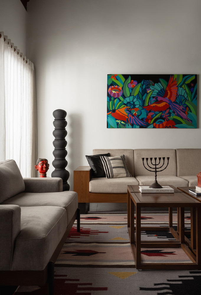 Không gian sinh hoạt được bày trí bắt mắt nhưng vẫn ẩn chứa sự mộc mạc.