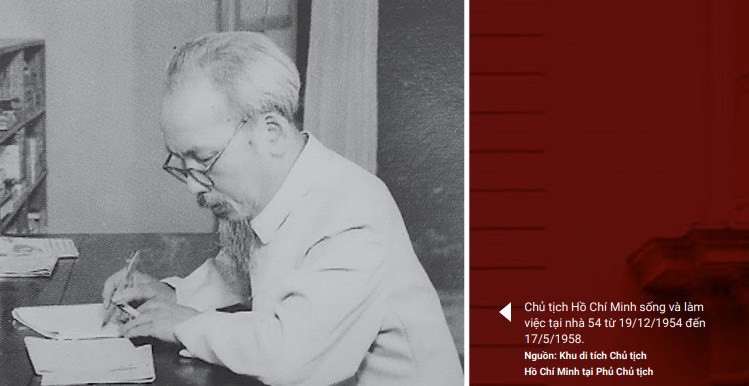 Chủ tịch Hồ Chí Minh sống và làm việc tại nhà 54, từ 19/12/1954 đến 17/5/1958 (Ảnh: Bảo tàng Hà Nội) Chủ tịch Hồ Chí Minh sống và làm việc tại nhà 54, từ 19/12/1954 đến 17/5/1958 (Ảnh: Bảo tàng Hà Nội)